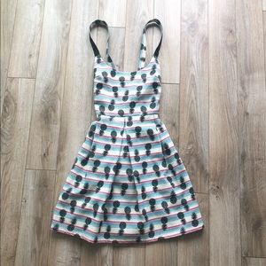 Zara blue and pink pineapple design dress - Size M